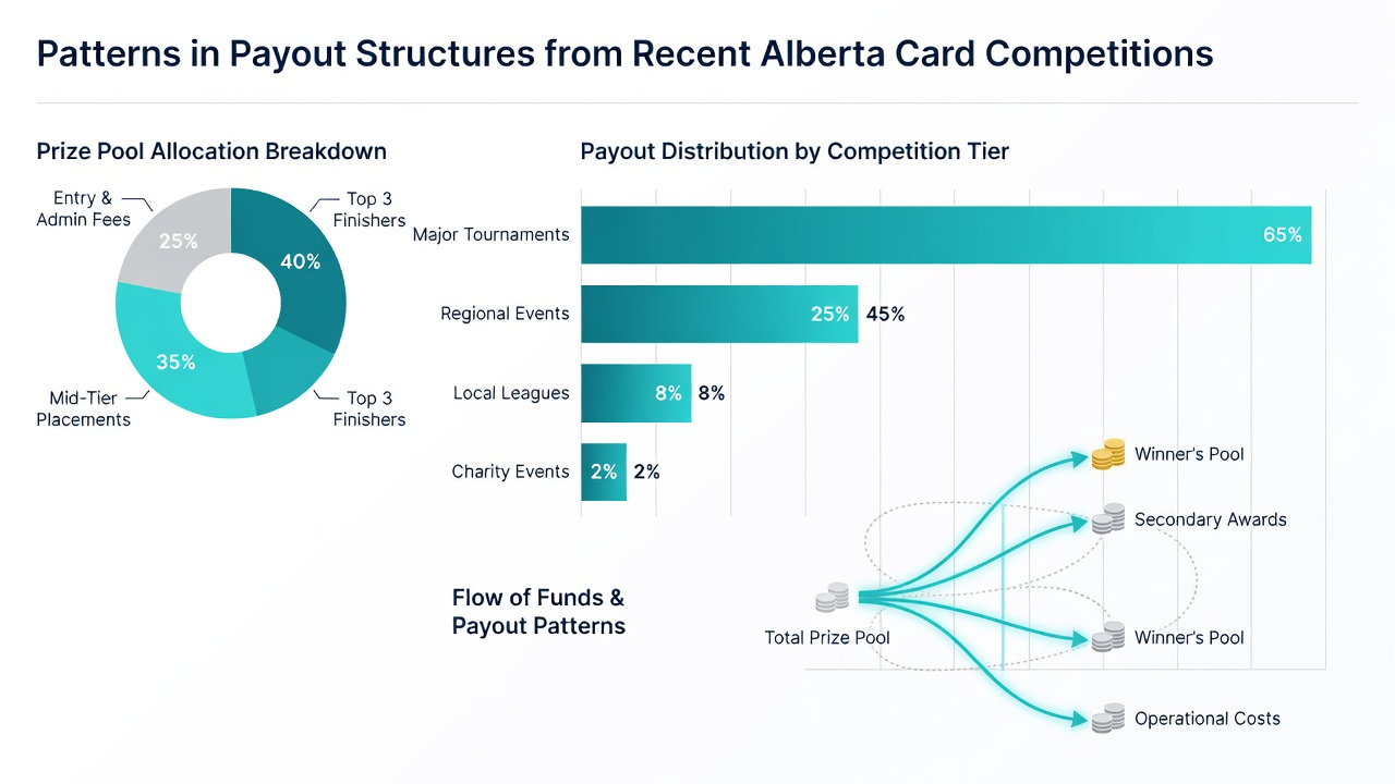 Graph of average payout percentages for top three places over recent years in Alberta tournaments